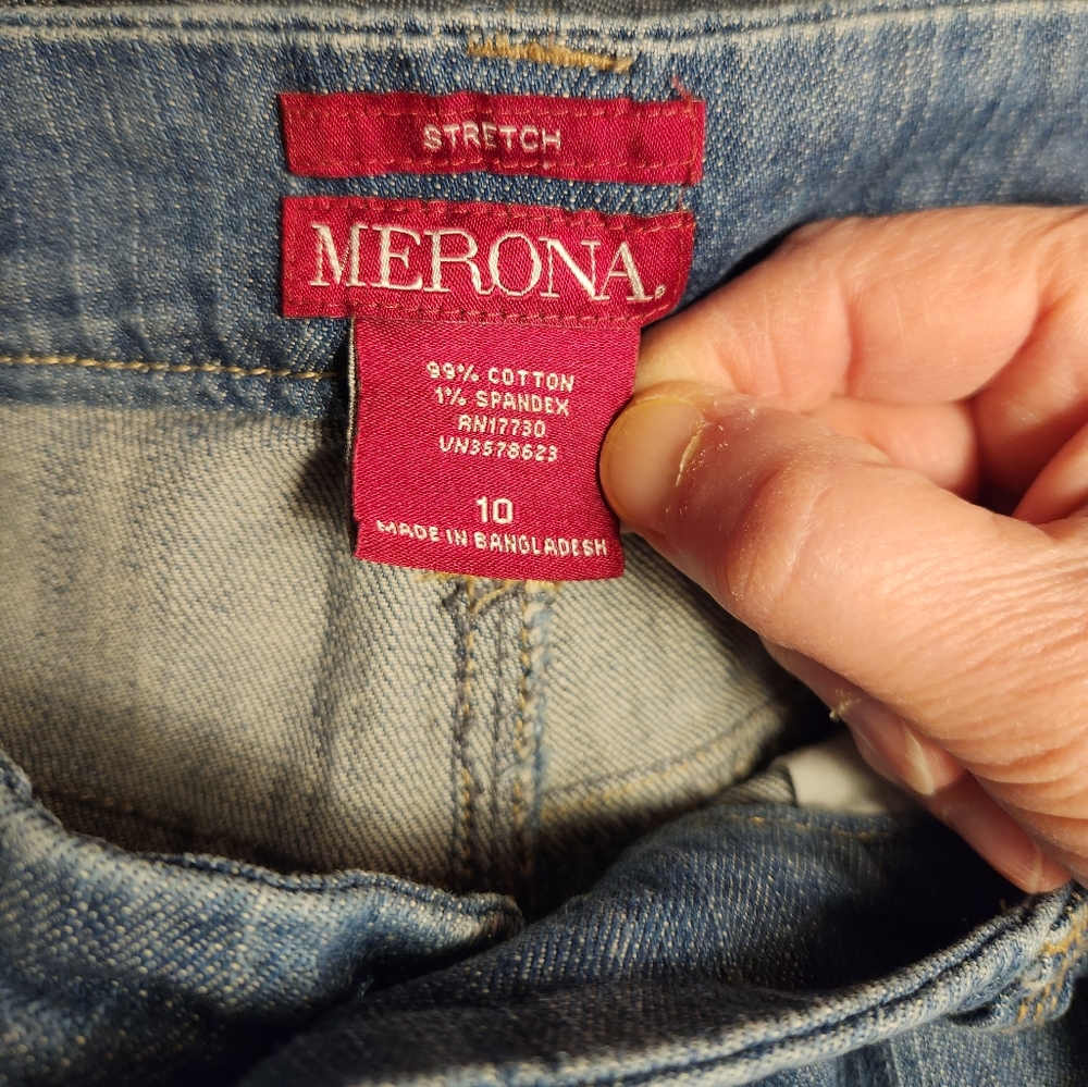 Jean Skirt Merona Blue Jeans Size 10 - Picture 3 of 5